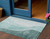 3' X 5' Teal Blue Aqua And Mint Green Abstract Washable Indoor Outdoor Area Rug