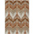 5' X 8' Orange Beige And Copper Ikat Washable Indoor Outdoor Area Rug