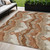 5' X 8' Orange Beige And Copper Ikat Washable Indoor Outdoor Area Rug