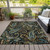 5' X 8' Black and Gold Paisley Washable Non Skid Indoor Outdoor Area Rug