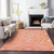 3' X 5' Coral Pink And Ivory Tribal Washable Indoor Outdoor Area Rug