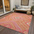 3' X 5' Coral Pink And Ivory Tribal Washable Indoor Outdoor Area Rug