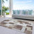 5' X 8' Brown Ivory And Taupe Geometric Washable Indoor Outdoor Area Rug