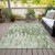 3' X 5' Green And Ivory Abstract Washable Indoor Outdoor Area Rug