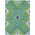 3' X 5' Lime Green Aqua And Ivory Tribal Washable Indoor Outdoor Area Rug