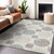 5' X 8' Ivory Brown And Gray Geometric Washable Indoor Outdoor Area Rug - Ivory, Brown, Gray