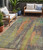 5' X 8' Orange And Teal Blue Abstract Washable Indoor Outdoor Area Rug - Orange, Teal Blue