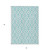 3' X 5' Aqua And Ivory Geometric Washable Indoor Outdoor Area Rug - Aqua, Ivory