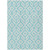 3' X 5' Aqua And Ivory Geometric Washable Indoor Outdoor Area Rug - Aqua, Ivory