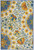 5' X 8' Ivory Blue Yellow And Orange Floral Indoor Outdoor Area Rug