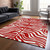 5' X 8' Red And Ivory Animal Print Washable Indoor Outdoor Area Rug