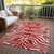 5' X 8' Red And Ivory Animal Print Washable Indoor Outdoor Area Rug