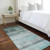 8' Runner Teal Ombre Washable Non Skid Indoor Outdoor Runner Rug
