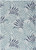 4' X 6' Navy Blue Ivory And Blue Palm Leaf Indoor Outdoor Area Rug