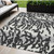 5' X 8' Black Gray And Ivory Animal Print Washable Indoor Outdoor Area Rug