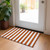 2' X 3' Orange Striped Washable Non Skid Indoor Outdoor Area Rug - Orange