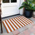 2' X 3' Orange Striped Washable Non Skid Indoor Outdoor Area Rug - Orange