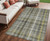 5' X 8' Gray Plaid Washable Non Skid Indoor Outdoor Area Rug