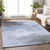 5' X 8' Sky Blue Gray And Ivory Abstract Washable Indoor Outdoor Area Rug