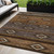 5' X 8' Chocolate Copper And Gray Tribal Washable Indoor Outdoor Area Rug