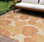 6' X 9' Orange And Ivory Floral Indoor Outdoor Area Rug