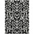 5' X 8' Black And Ivory Floral Washable Indoor Outdoor Area Rug