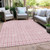 3' X 5' Pink And Ivory Geometric Washable Indoor Outdoor Area Rug Transitional Style - Pink, Ivory Color