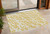 3' X 5' Gold and White Abstract Washable Non Skid Indoor Outdoor Area Rug