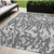 5' X 8' Gray And Ivory Animal Print Washable Indoor Outdoor Area Rug
