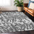 5' X 8' Gray And Ivory Animal Print Washable Indoor Outdoor Area Rug