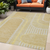 5' X 8' Beige Abstract Washable Indoor Outdoor Area Rug - Beige