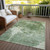 3' X 5' Fern Green And Artichoke Green Abstract Washable Indoor Outdoor Area Rug