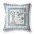 18" x 18" Blue and White Bird Blown Seam Floral Indoor Outdoor Throw Pillow Decor