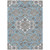 5' X 8' Sky Blue Taupe And Ivory Medallion Washable Indoor Outdoor Area Rug