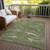 3' X 5' Olive Green Gold And Ivory Abstract Washable Indoor Outdoor Area Rug