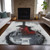 5' X 8' Gray Charcoal And Red Abstract Washable Indoor Outdoor Area Rug