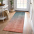 8' Runner Gray and Red Orange Ombre Washable Non Skid Indoor Outdoor Runner Rug