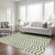 5' X 8' Green And Ivory Chevron Washable Indoor Outdoor Area Rug