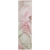 8' Runner Gray and Pink Abstract Washable Non Skid Indoor Outdoor Runner Rug