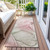 8' Runner Gray and Pink Abstract Washable Non Skid Indoor Outdoor Runner Rug