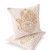 Set of Two 16" X 16" Gold and White Blown Seam Hamsa Indoor Outdoor Throw Pillow