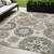 5' X 8' Beige Taupe And Brown Floral Medallion Washable Indoor Outdoor Area Rug