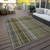5' X 8' Green Beige and Gray Plaid Washable Non Skid Indoor Outdoor Area Rug