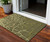 3' X 5' Olive Green And Dark Green Abstract Washable Indoor Outdoor Area Rug