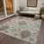3' X 5' Ivory Brown And Green Oriental Washable Indoor Outdoor Area Rug