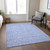 3' X 5' Denim Blue And Ivory Floral Washable Indoor Outdoor Area Rug