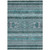 5' X 8' Teal Blue Ivory And Gray Southwestern Washable Indoor Outdoor Area Rug