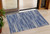 3' X 5' Navy Blue And Ivory Striped Washable Indoor Outdoor Area Rug Transitional Style - Navy Blue, Ivory Color