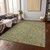 3' X 5' Green Copper And Sage Floral Washable Indoor Outdoor Area Rug