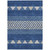 5' X 8' Navy Blue Ivory And Beige Southwestern Washable Indoor Outdoor Area Rug